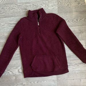 Maroon fluffy sweater